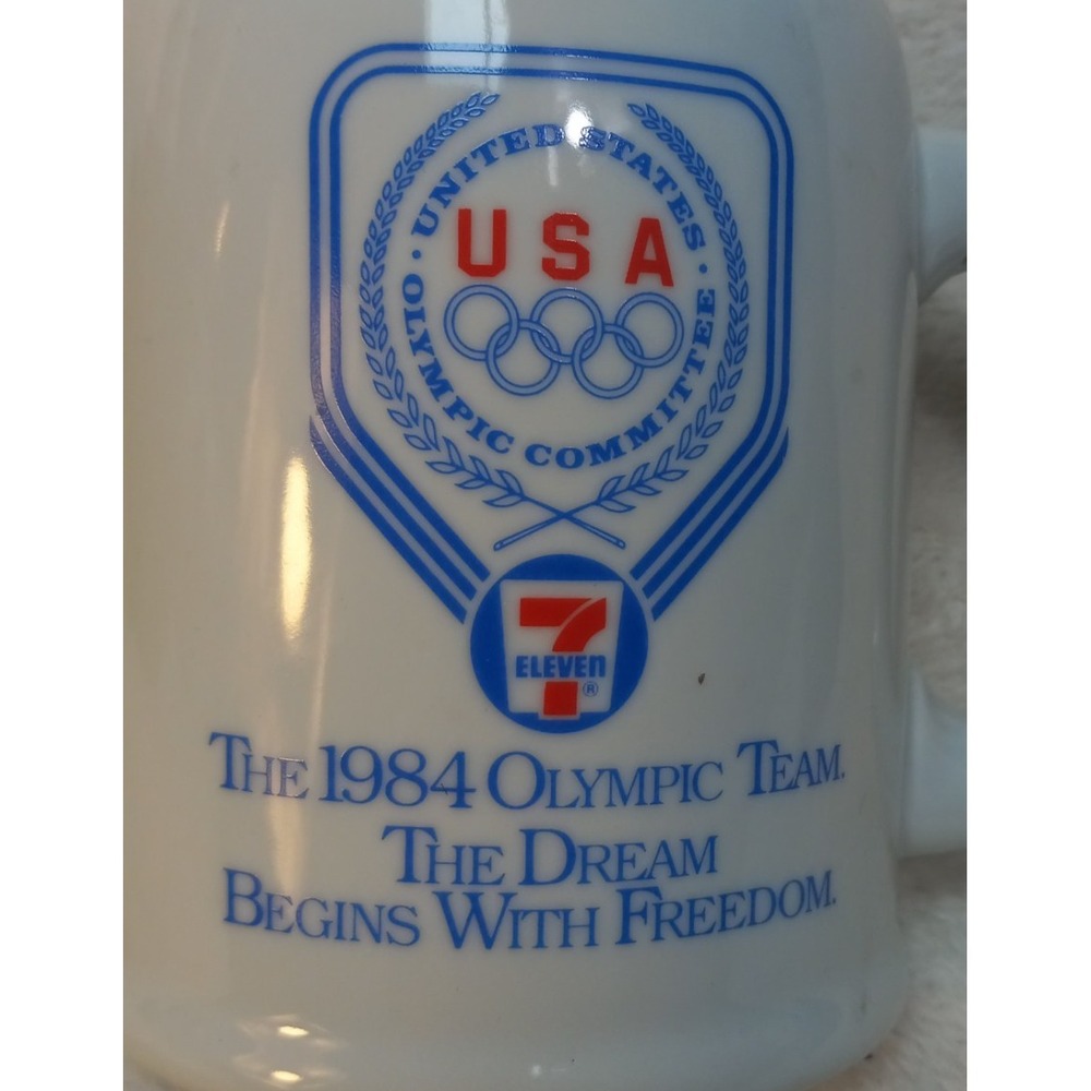 Vintage 1984 7-11 Olympic Committee Mug Team USA Los Angelos Papel Great Clean C